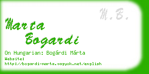 marta bogardi business card
